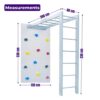 Moon Kids Climbing Wall with Metal Monkey Bars - Indoor - Outdoor Gymnastics Playground Climbing, - Image 3