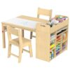GDLF Kids Art Table and Chairs Set, Craft Desk with Large Storage and Portable Art Supply Organizer - Image 2