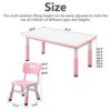 monleelnom Children's Table and Chair Set Suitable for Boys and Girls Age 2-12 Height Adjustable - Image 3
