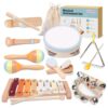 YHHYTOY Toddler Musical Instruments 8 Pcs - Montessori Toys Wooden Percussion Baby Instruments Set - Image 2