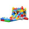 HeroKiddo Block Party Inflatable Water Slide Bounce House Combo with Splash Pool (with Air Blower), - Image 2