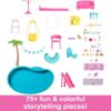 Barbie Dreamhouse, 75+ Pieces, Pool Party Doll House with 3 Story Slide - Image 6
