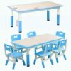 GAOMON Kids Table and 6 Chair Set,Height Adjustable Toddler Arts & Crafts Table and Chair Set for - Image 3