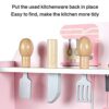 JW-YZWJ Children's Wooden Kitchen Toys, Simulation Pots And Bowls Cutlery Set, Cooking And Early - Image 5
