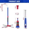 HYES 3-in-1 Baseball Set for Kids 3-5 - Tee Ball Stand, Hanging Tee, Ball Launcher and 6 Softballs - - Image 10