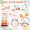 YHHYTOY Toddler Musical Instruments 8 Pcs - Montessori Toys Wooden Percussion Baby Instruments Set - Image 6