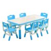 GAOMON Kids Table and 6 Chair Set,Height Adjustable Toddler Arts & Crafts Table and Chair Set for - Image 2