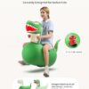 QPAU Inflatable Bouncy Dinosaur 2 PCS with Hand Pump, Heavy Duty Giant Bouncy Pal, 220lbs load - Image 6