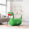 QPAU Inflatable Bouncy Dinosaur 2 PCS with Hand Pump, Heavy Duty Giant Bouncy Pal, 220lbs load - Image 8