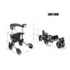 QIVGXBO Leunlee Rollators Lightweight Folding 4 Wheels Outdoor, Transit ChairHeight Adjustable Seat - Image 7