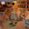 UDYGQM Doll Houses Dolls House Miniature Dollhouse Kit DIY Dollhouse Wooden Miniature Furniture Kit - Image 6