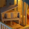 UDYGQM Wooden DIY Miniature Dollhouse with LED Lights andFurnitures,Hand-Assembled Villa - Image 4