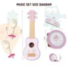 WoodenEdu Kids Guitar for Girls, Wooden Musical Instruments Toys with Ukulele, Tambourine, Maracas, - Image 4