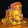 Dollhouse Miniature with Furniture, DIY Wooden Dollhouse Kit Plus Dust Proof, Creative Room Idea - Image 4