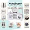 TaoHFE Kids Play Kitchen Set with Lights, Sounds, Washer, Chalkboard - For Ages 3+ - Image 7