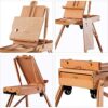 BGSFF Folding Easel Beech Wooden Rod Travel Oil Painting Box Oil Painting Rack with Wheels Art - Image 6