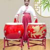 KAFELE Cowhide Drum, Chinese Drum, War Drum, Dragon Drum, Red Drum, Wedding/Festival/Festival - Image 6