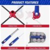 HYES 3-in-1 Baseball Set for Kids 3-5 - Tee Ball Stand, Hanging Tee, Ball Launcher and 6 Softballs - - Image 9