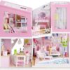 UDYGQM DIY Dollhouse Kit with Dustproof Cover, with Music Movement, Wooden Mini House Set, 1:24 - Image 2