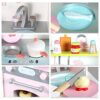 JW-YZWJ Children's Wooden Kitchen Toys, Simulation Pots And Bowls Cutlery Set, Cooking And Early - Image 8