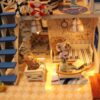 Miniature Dollhouse, DIY Mini House Kit with Led Lights and for Gift Assembled Model House (Blue) - Image 7
