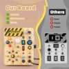 Joyreal Montessori Busy Board Wooden Sensory Toys for Toddler with LED Light Up Switch, Baby Fidget - Image 5