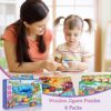 RANSUNN Puzzles for Kids Ages 3-5, 24 Piece Colorful Wooden Puzzles for Toddler Children Learning - Image 3