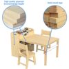 GDLF Kids Art Table and Chairs Set, Craft Desk with Large Storage and Portable Art Supply Organizer - Image 7