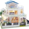 UDYGQM DIY Dollhouse Wooden Miniature Furniture Kit Mini Green House with LED Best Birthday Gifts - Image 2