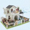 UDYGQM Mini Villa Model Scene, DIY Dollhouse Kit with Furniture Accessories Creative Gift for Lovers - Image 5