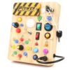 Joyreal Montessori Busy Board Wooden Sensory Toys for Toddler with LED Light Up Switch, Baby Fidget - Image 2
