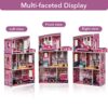 LKJYBG Wooden Dollhouse for Kids Doll House with Simulated Furniture Set Preschool Dollhouse Playset - Image 5