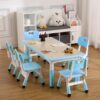 GAOMON Kids Table and 6 Chair Set,Height Adjustable Toddler Arts & Crafts Table and Chair Set for - Image 8