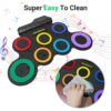 ROCKSOCKI Electric Drum Set, 7-Pad Kids Electronic Drum Set with Headphone Included, Roll-up Drum - Image 6