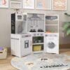 TaoHFE Kids Play Kitchen Set with Lights, Sounds, Washer, Chalkboard - For Ages 3+ - Image 3