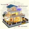 UDYGQM DIY Dollhouse Wooden Miniature Furniture Kit Mini Green House with LED Best Birthday Gifts - Image 3