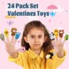 Valentines Day Gifts for Kids, 24 Pack Valentines Cards with Finger Puppets Plush Animal Toys for - Image 6