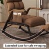 Rocking Chair, with Footrest, High Back Chair Non-Slip Cushion, Lounge Chair Adjustable Backrest, - Image 7