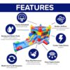 HeroKiddo Block Party Inflatable Water Slide Bounce House Combo with Splash Pool (with Air Blower), - Image 7