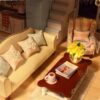 UDYGQM Wooden DIY Miniature Dollhouse with LED Lights andFurnitures,Hand-Assembled Villa - Image 6