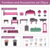 LKJYBG Wooden Dollhouse for Kids Doll House with Simulated Furniture Set Preschool Dollhouse Playset - Image 4