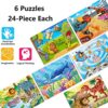RANSUNN Puzzles for Kids Ages 3-5, 24 Piece Colorful Wooden Puzzles for Toddler Children Learning - Image 8