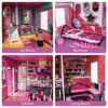 LKJYBG Wooden Dollhouse for Kids Doll House with Simulated Furniture Set Preschool Dollhouse Playset - Image 3