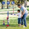 HYES 3-in-1 Baseball Set for Kids 3-5 - Tee Ball Stand, Hanging Tee, Ball Launcher and 6 Softballs - - Image 6