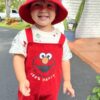 Sesame Street Elmo French Terry Short Overalls T-Shirt and Hat 3 Piece Outfit Set Newborn to - Image 7