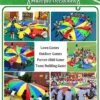 Rainbow Play Parachute Portable outdoor Games parachute, Kindergarten kids color perception physical - Image 8
