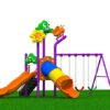 RBWTOYS RBW TOYS Outdoor Playground 5 in 1 Set with Single Slide, Tube Slide & 3 Swing Seat Set For - Image 5