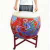 Cowhide Drums Chinese Red Drum/Dragon Drum Adult War Drum Awe-Inspiring Gong Drum Temple Drum - Image 2