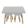ACEssentials Beech Wood Dipped Kids Table and Stools, 18.9" x 31.4" x 23.6", Gray (3 Piece Set) - Image 3