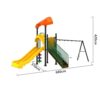 Kids Swing Slide Outdoor Climbing Frame Swing Slide Playground Set Multiplayer Game (Giant yellow - Image 6